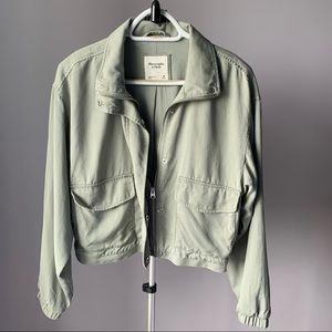 Abercrombie Cropped Drapey Bomber Jacket